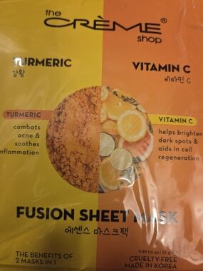 The Crème Shop Turmeric & Vitamin C Fusion Sheet Mask - Pack Of 6 New